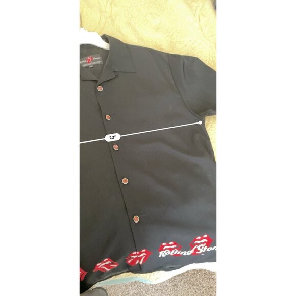 Vtg 90s Dragonfly Men’s LG Rolling Stones Button-down Shirt Band Rocker Jagger - Picture 10 of 12